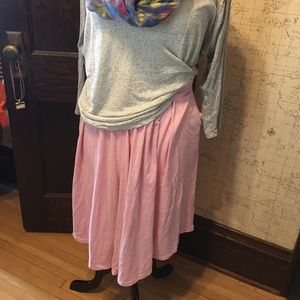 EUC 3X Jersey LulaRoe Pink Pleated Skirt w/Pockets